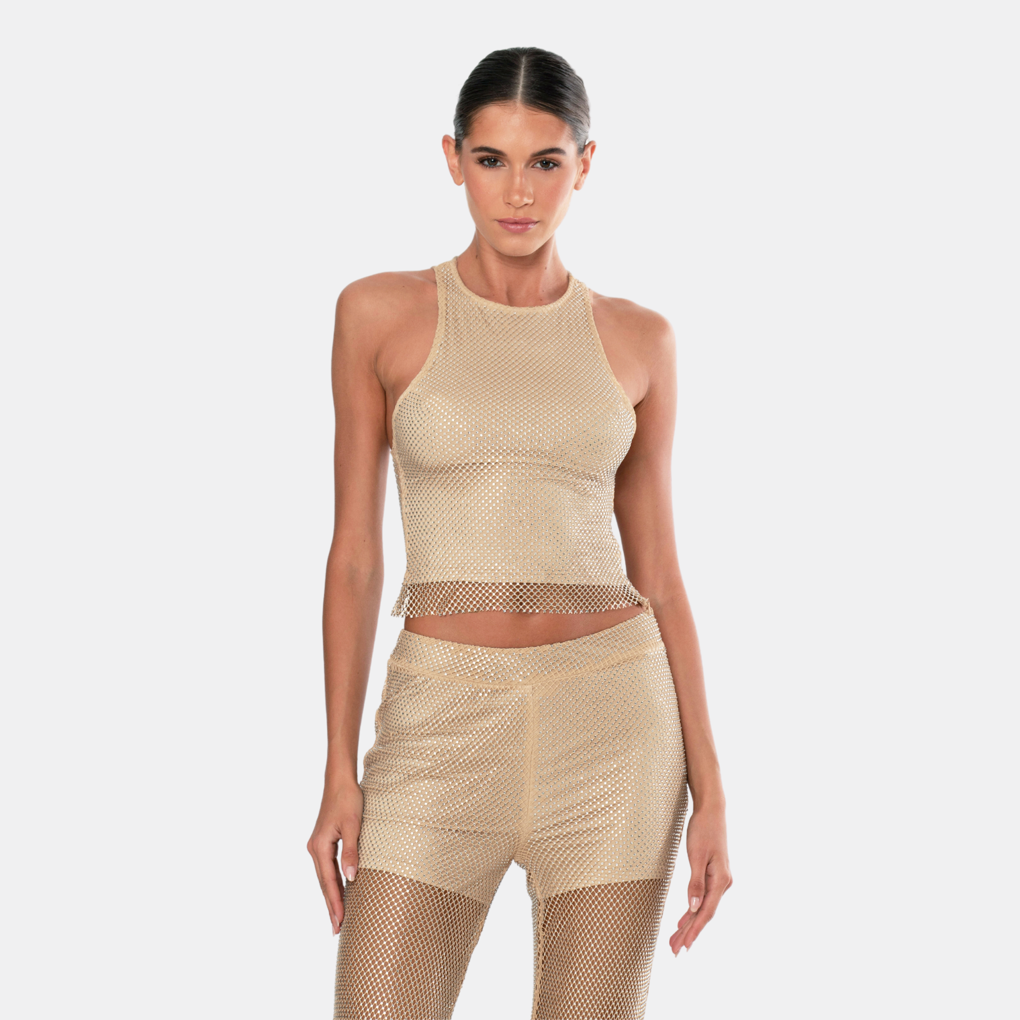 OW Collection JINX Embellished Tank Top Account 036 - Tan