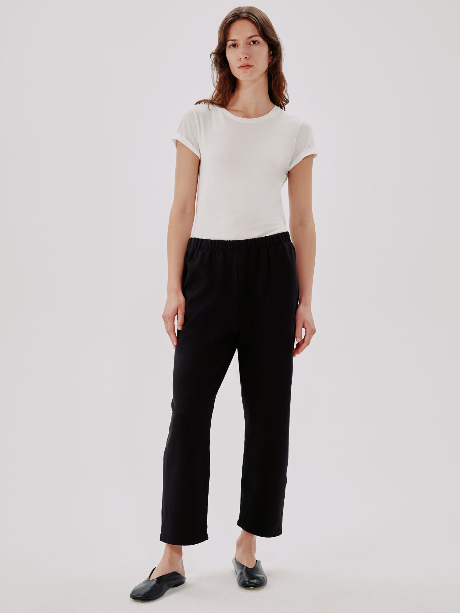 Another Tomorrow Jogger in Black – Cotton Women's Trousers