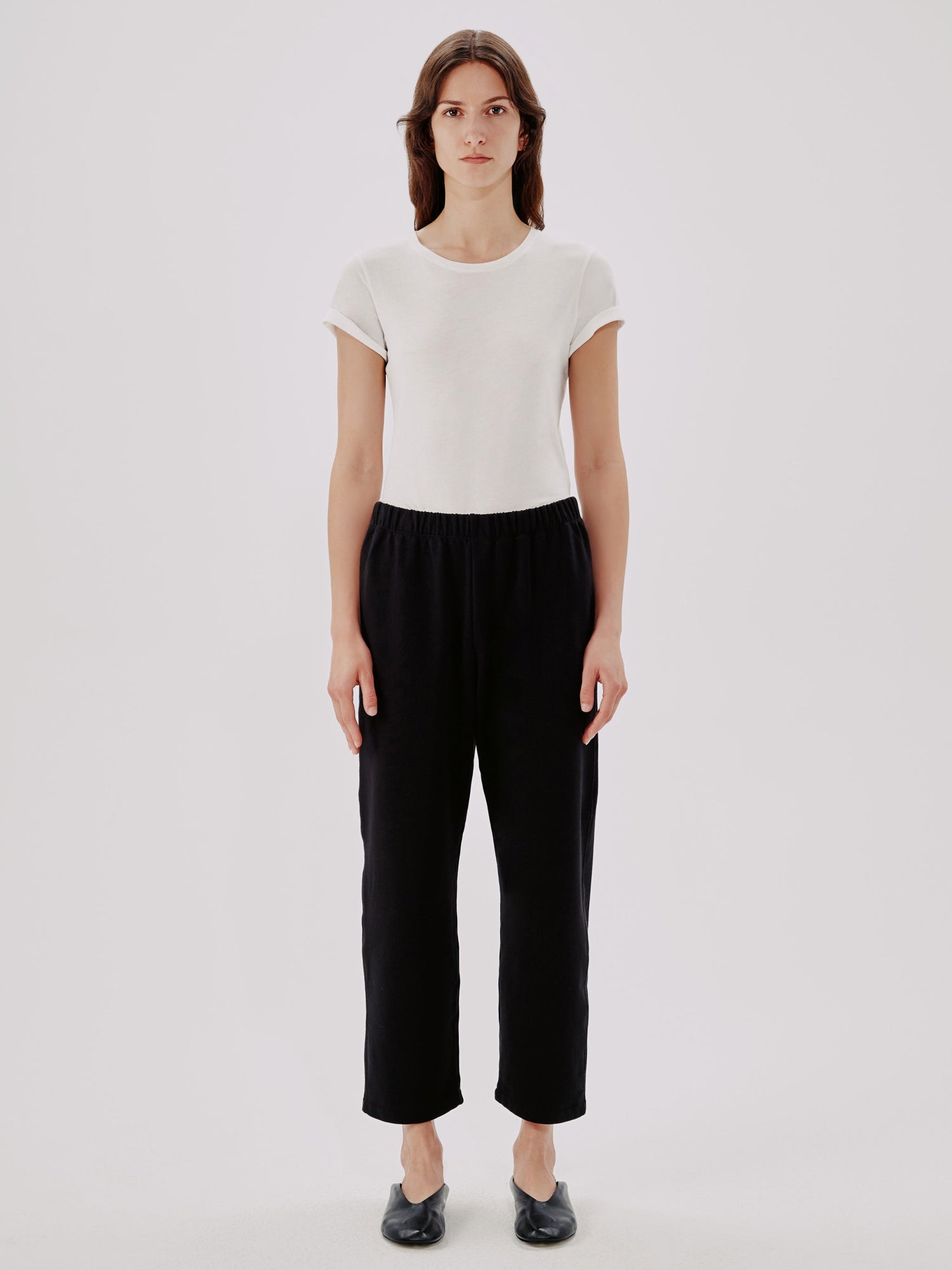 Another Tomorrow Jogger in Black – Cotton Women's Trousers
