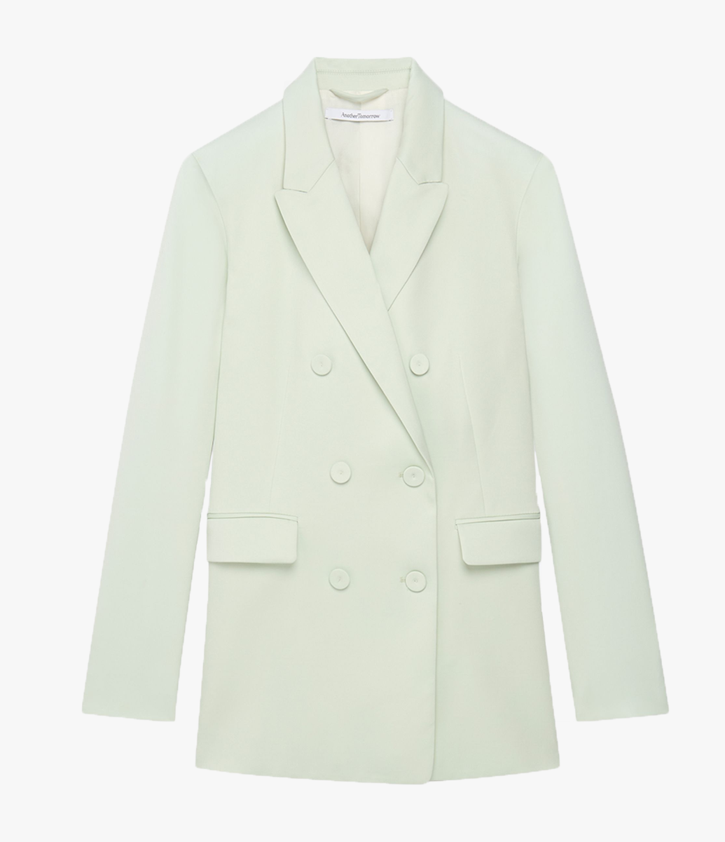 Another Tomorrow Double-Breasted Jacket in Julep – Wool Women's Jacket