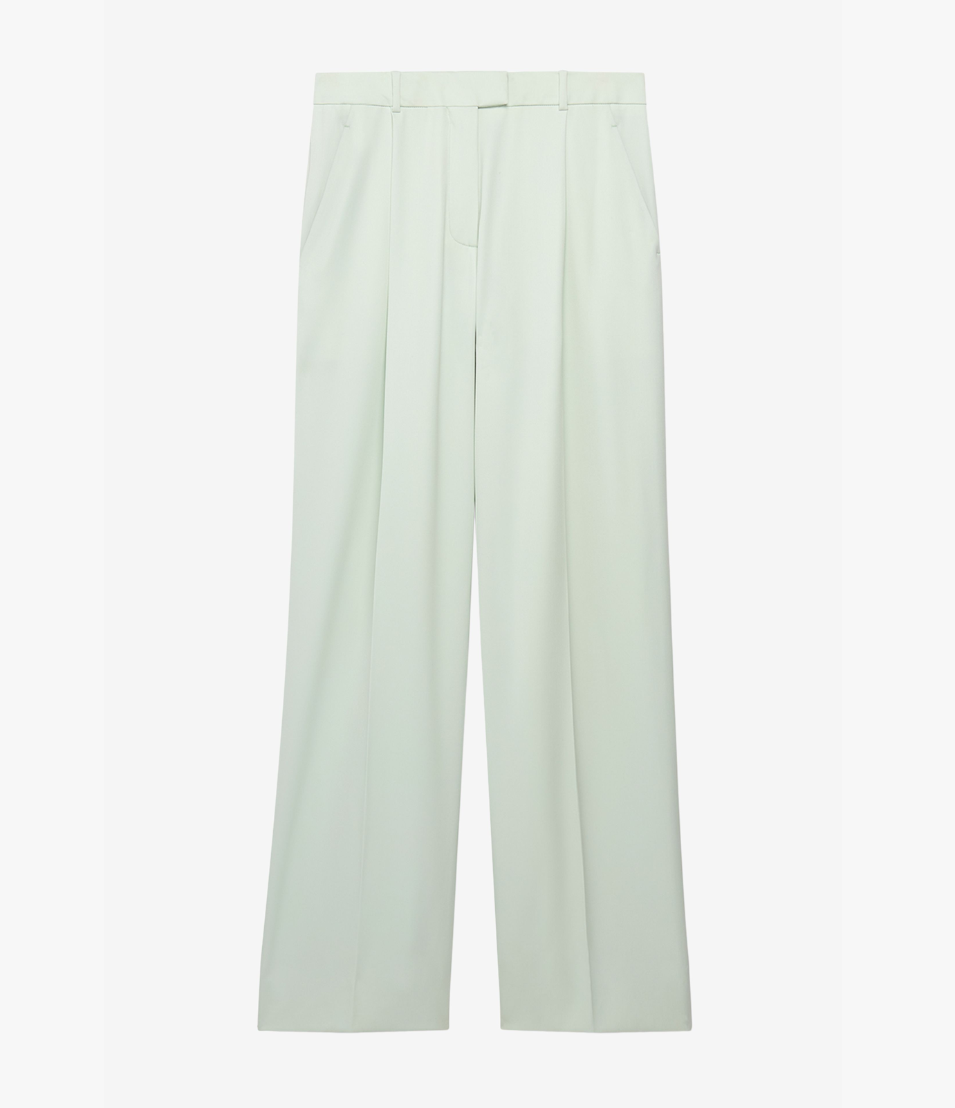 Another Tomorrow Relaxed Wide Leg Pant in Julep – Wool Women's Trousers