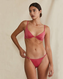 Womens | Hannah Shimmer Bikini Bottom | Raspberry