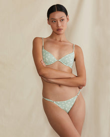 Womens | Hannah Micro Daisies Bikini Bottom | Sea-Green-Multi