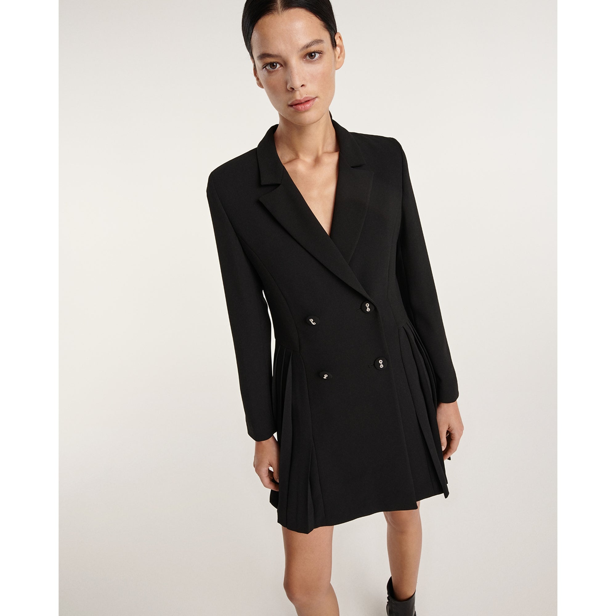 Jacket Dress With Pleating | Women | Black