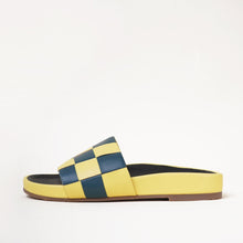 Jaquie Woven Flat Slide Sandal | Checker Butter