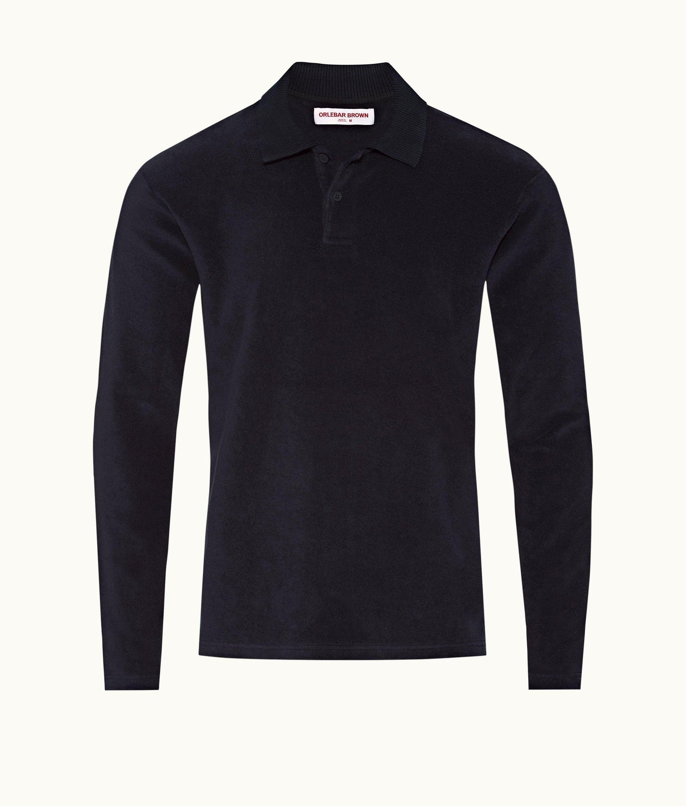 Jarrett Towelling Classic Fit Organic Towelling Long-Sleeve Polo Shirt | Night Iris