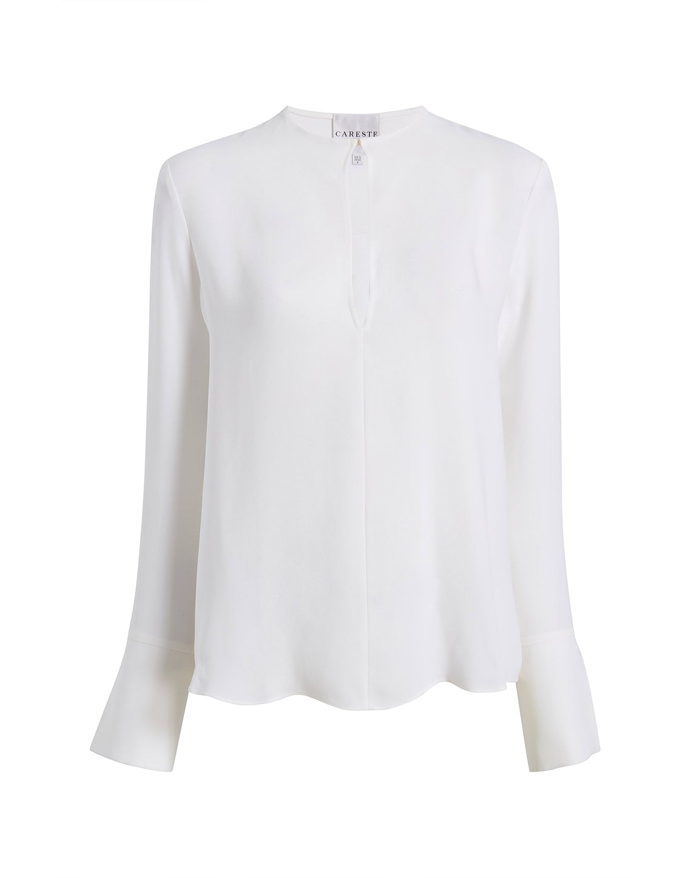 Jolie Silk Keyhole Top | Brilliant White