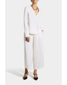 Jolie Silk Keyhole Top | Brilliant White