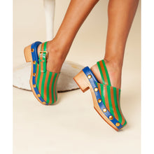 Jona Slingback Low Heel Clog | Kite Stripe