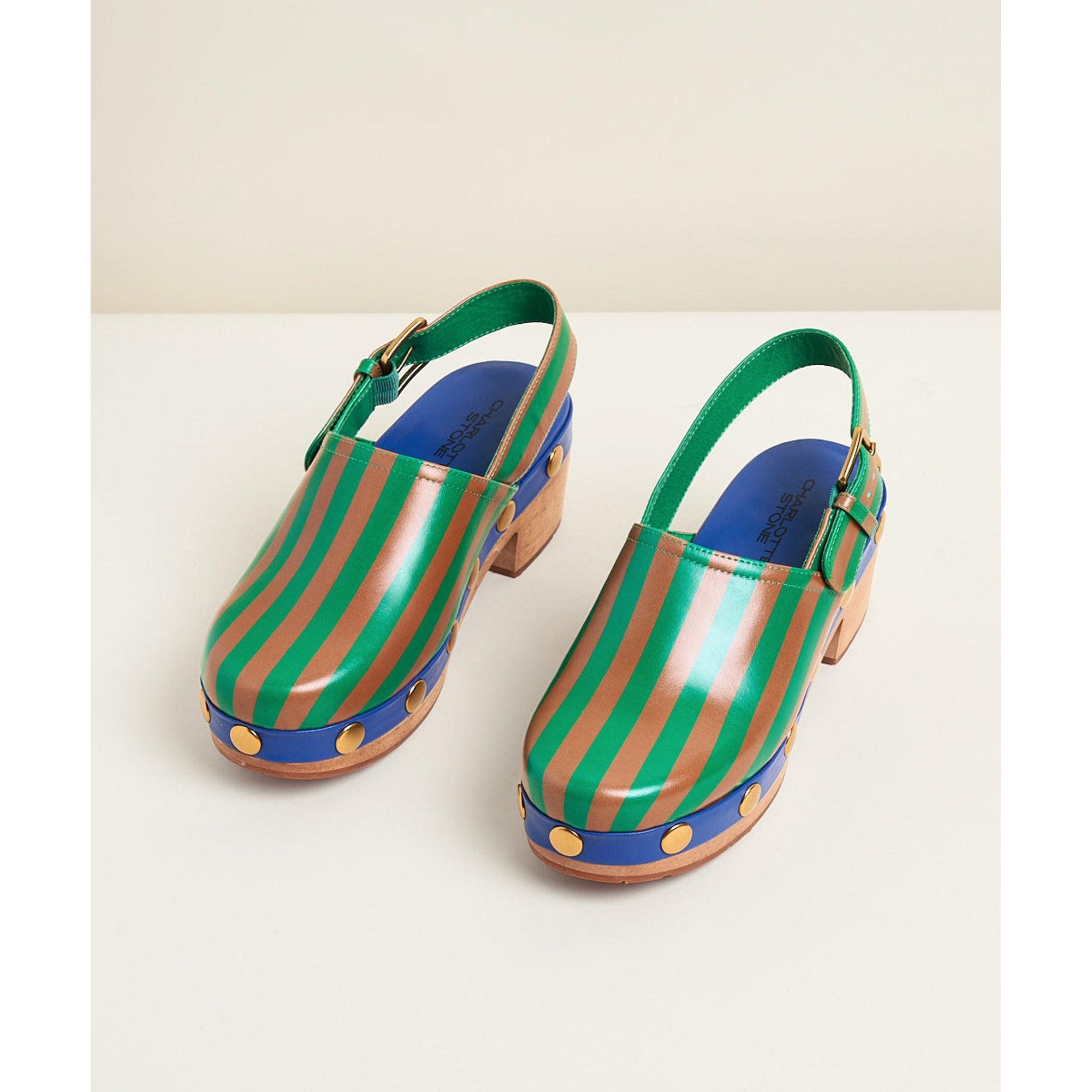 Jona Slingback Low Heel Clog | Kite Stripe