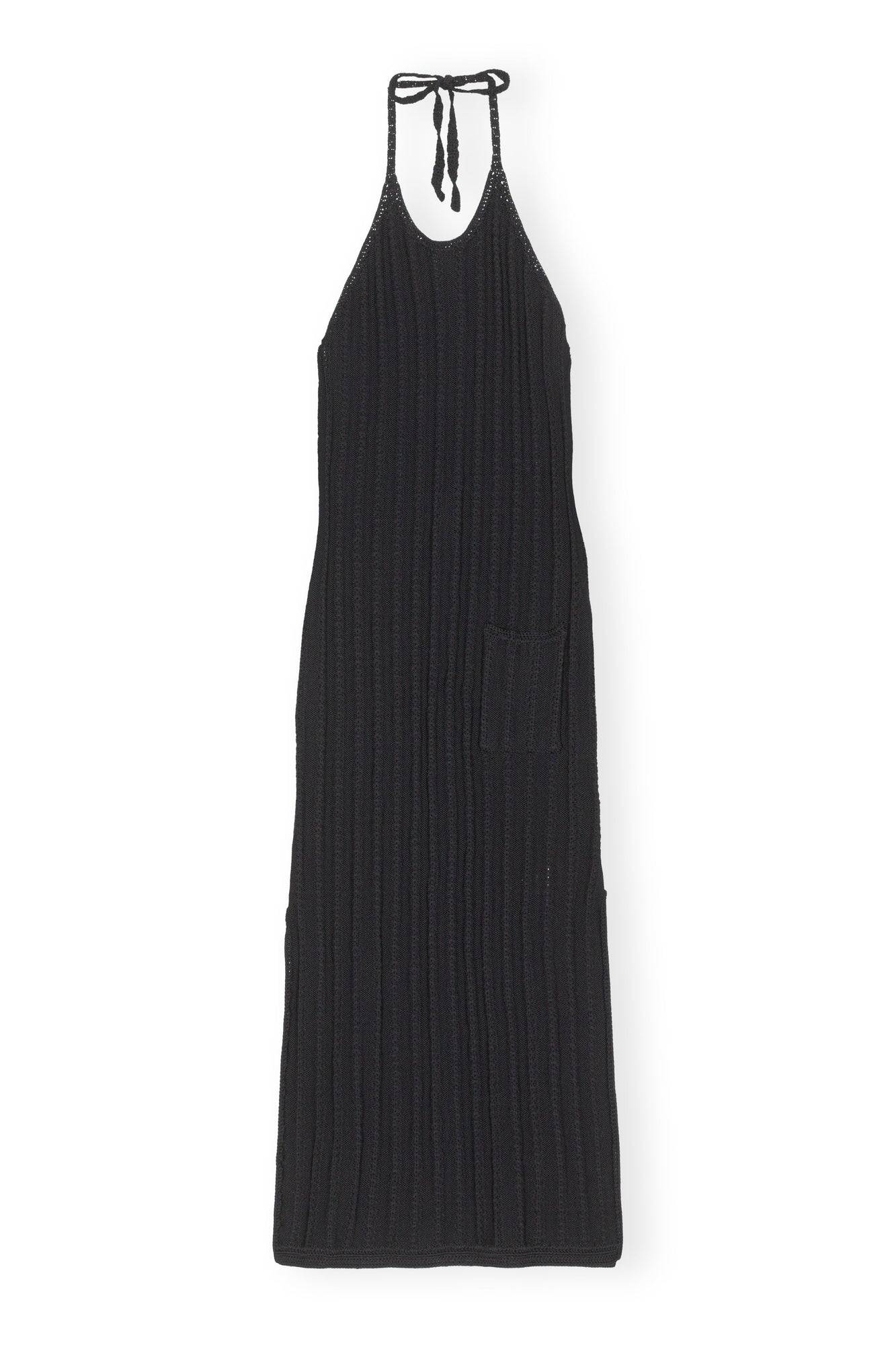 Knit Halter Midi Dress | Black