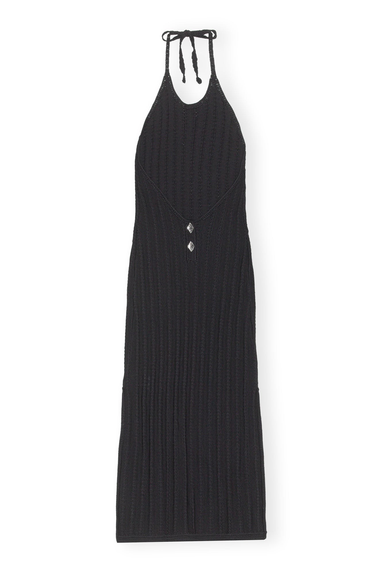 Knit Halter Midi Dress | Black