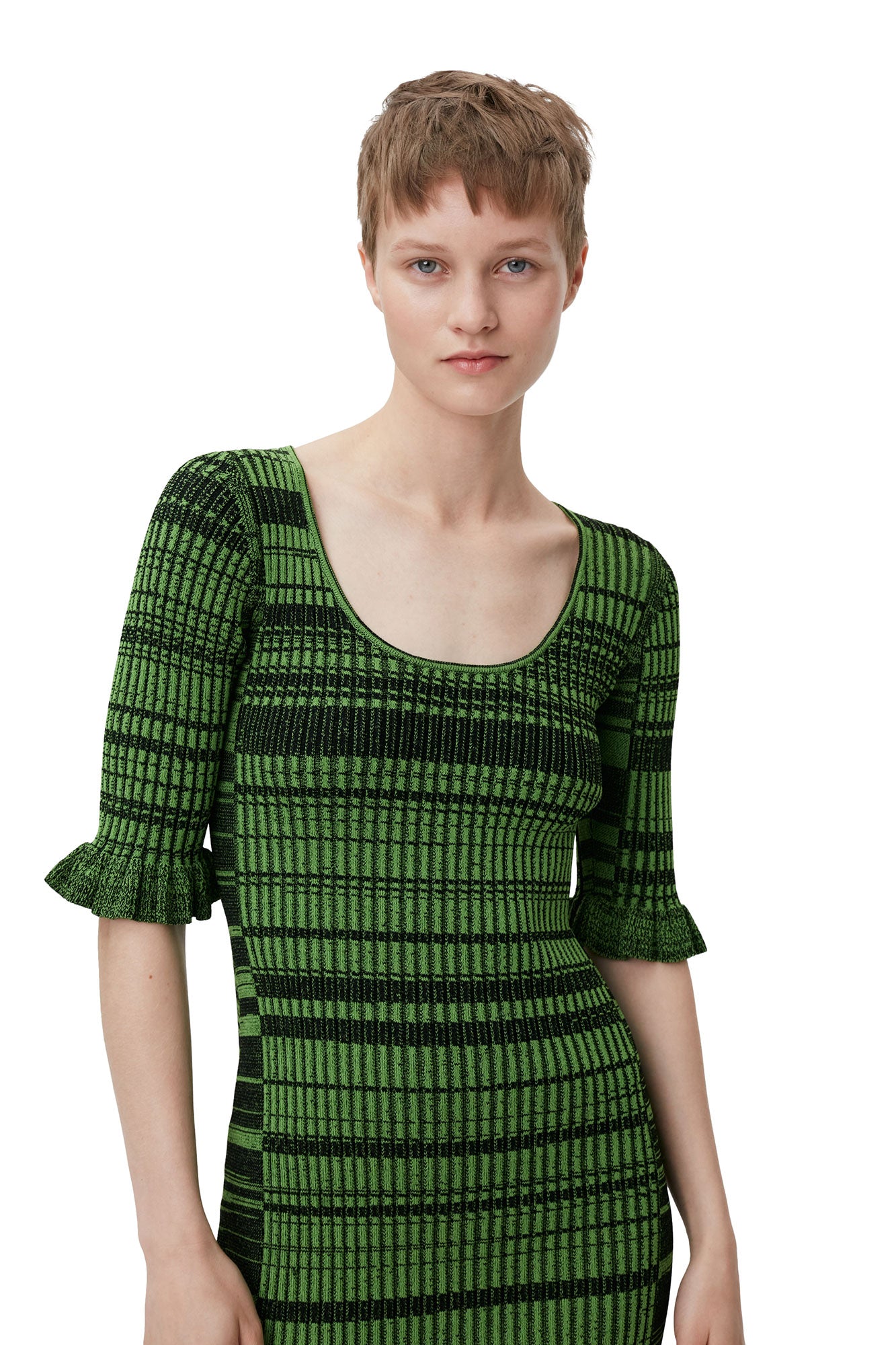 Melange Knit Mini Dress | Kelly Green