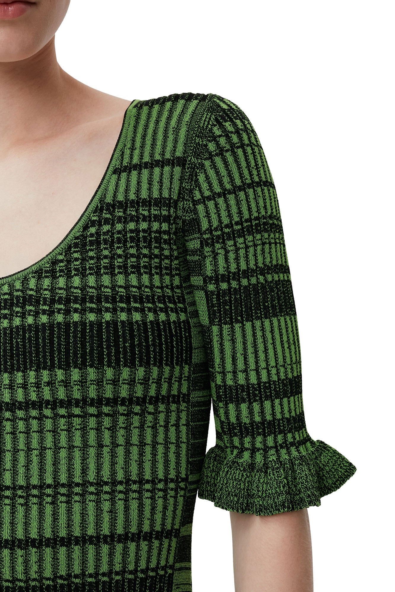 Melange Knit Mini Dress | Kelly Green