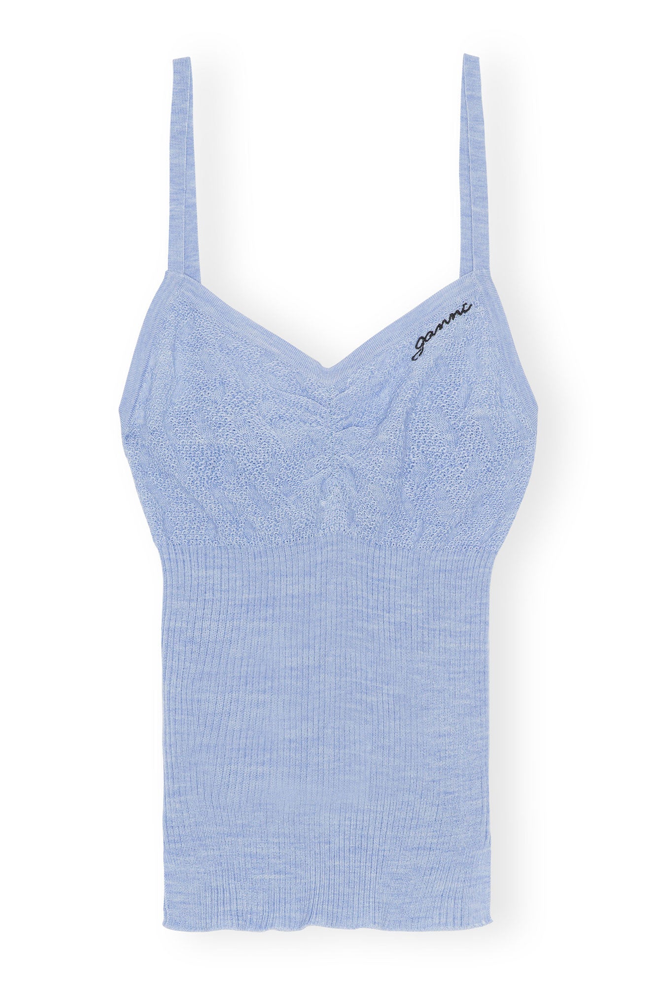 Merino Lace Strap Top | Ice Water