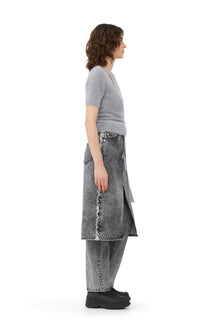 Brushed Alpaca Wrap Blouse | Frost Gray