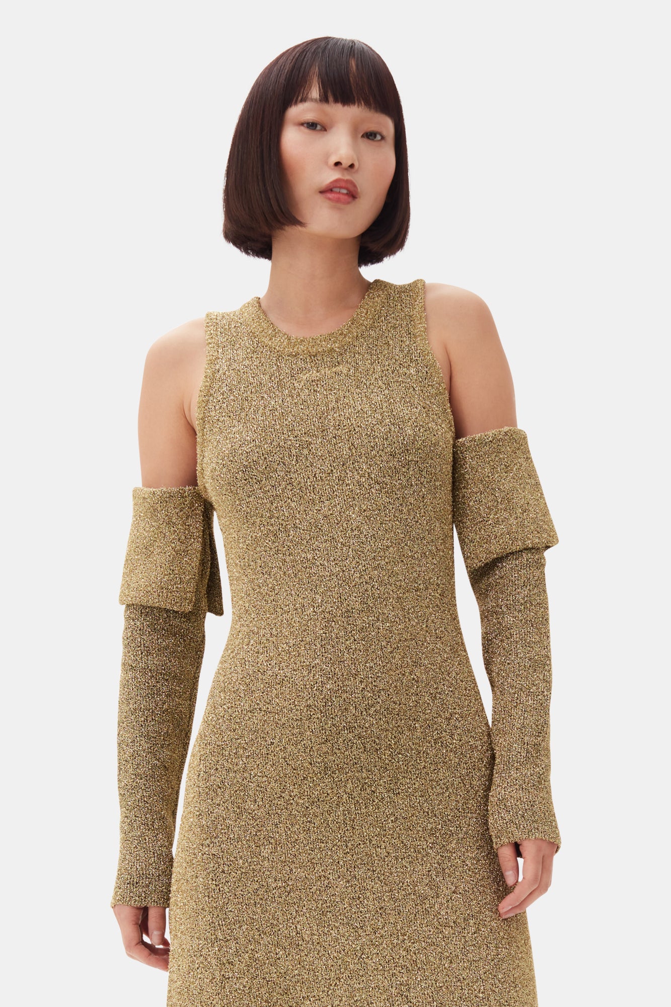 Sparkle Doubleface Maxi Dress | Gold