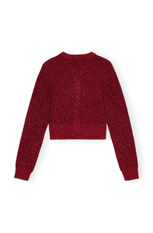 Sparkle Doubleface Short Cardigan | Racing Red