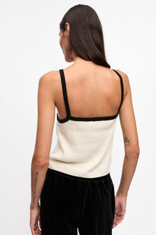 Cashmere Mix Cable Knit Top | Egret