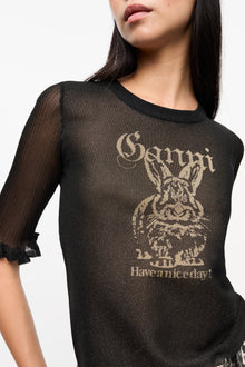 Sheer Jacquard Top | Black