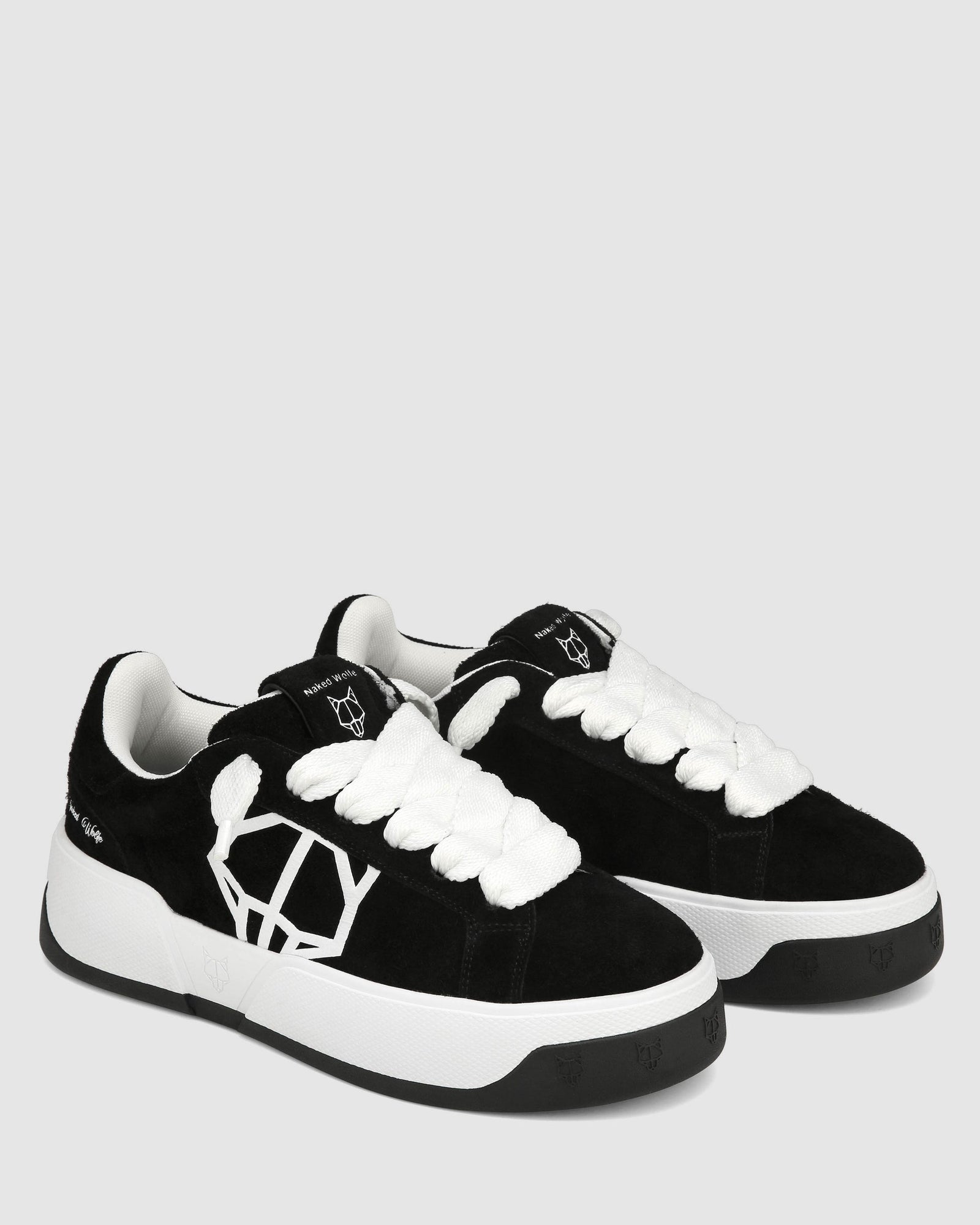 Mens | Kray Hairy Cow Suede Sneaker | Black/White