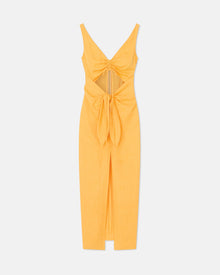 Kubra Ruched-Front Dress | Orange Pf23