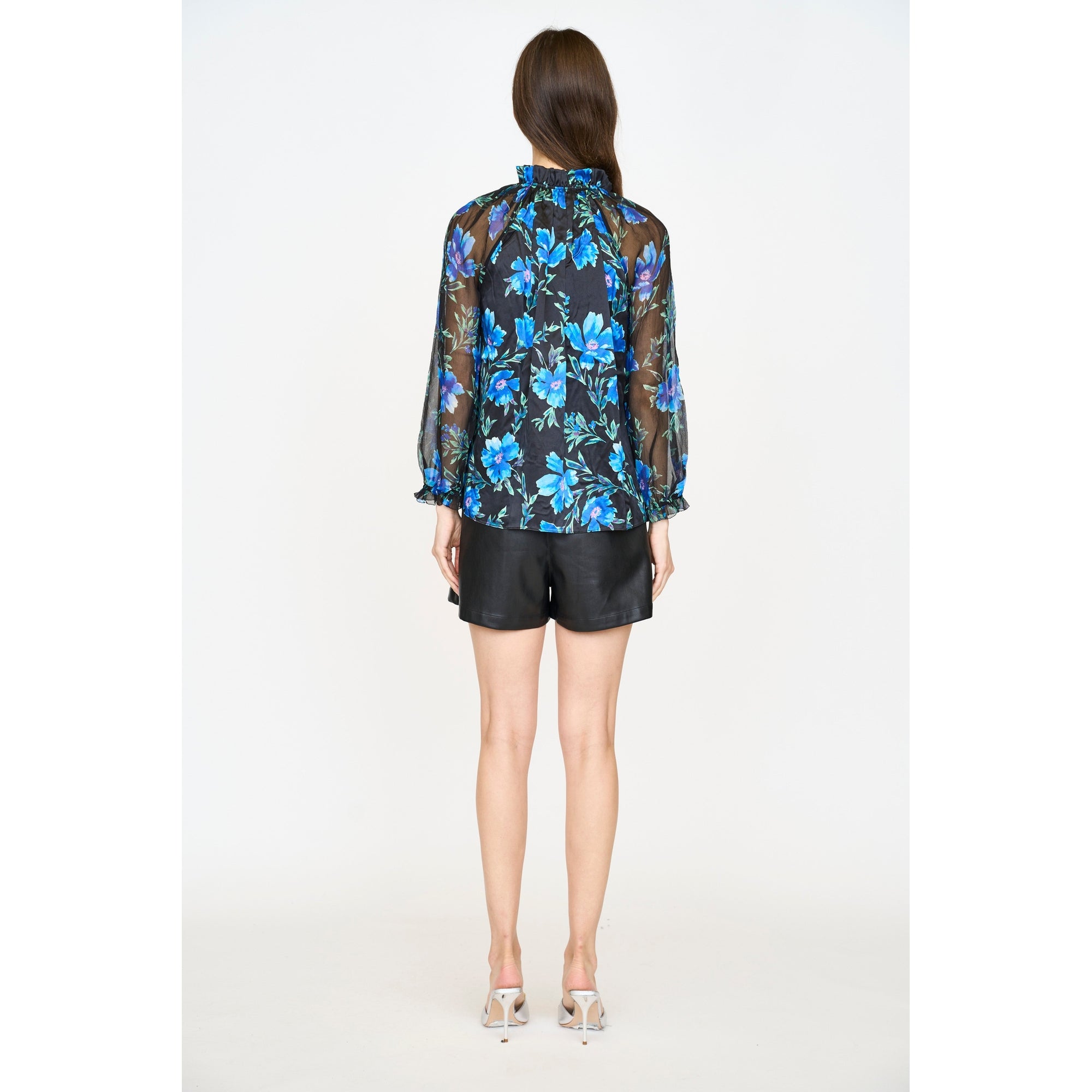 Karla Blouse | Sapphire Poinsettia