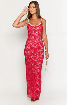 Kata Lace Maxi Dress | Red
