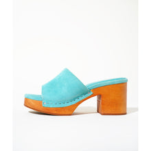 Kayla Low Heel Open Toe Clog | Aqua