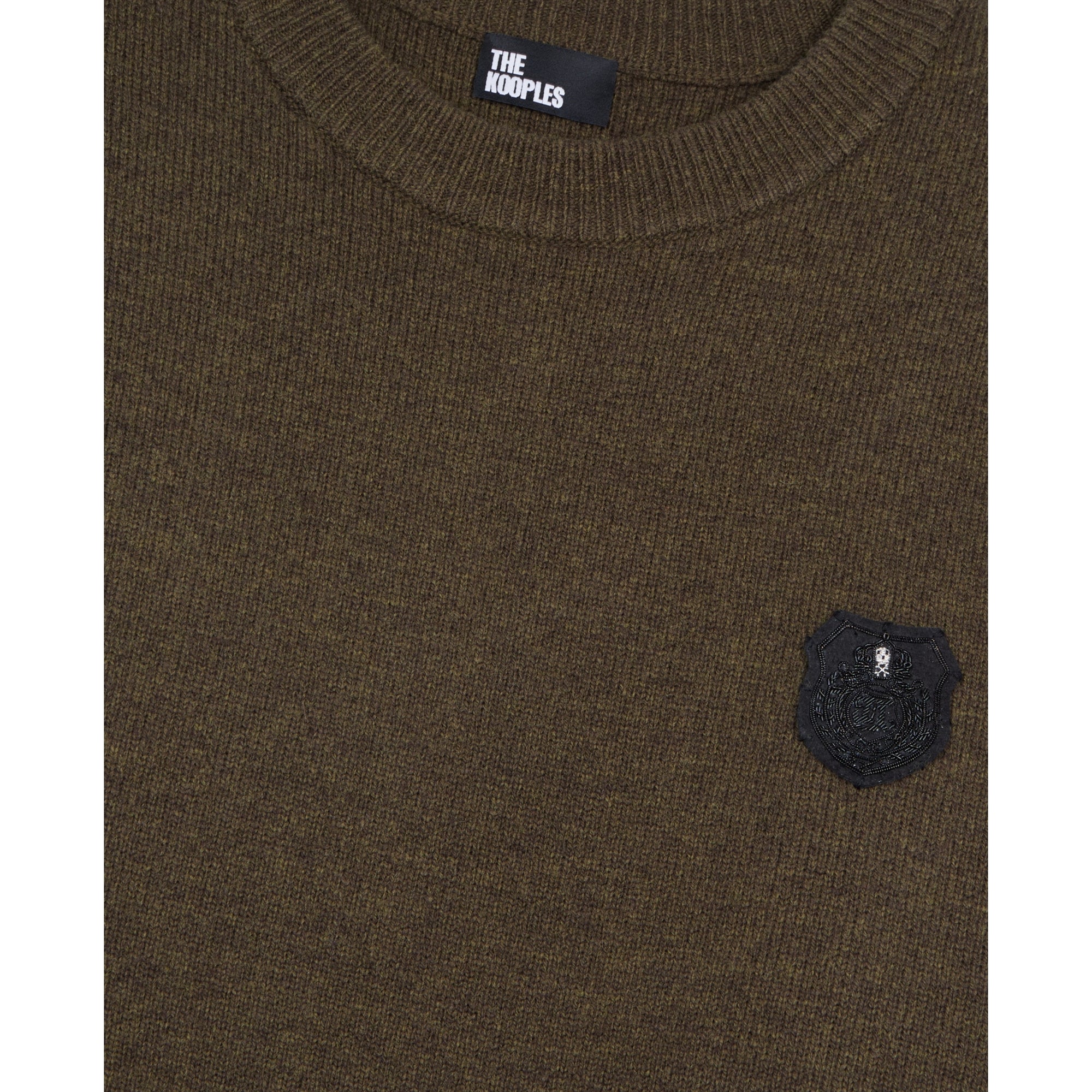 Khaki Wool Sweater | Men | Olive Night