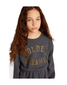 Kids | Grey Dress with Logo Front & White Stripes On Sleeves | Sea Storm x Artic Wolf