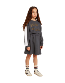 Kids | Grey Dress with Logo Front & White Stripes On Sleeves | Sea Storm x Artic Wolf