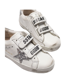 Kids | Sneakers Old School White Leather-Silver Glitter