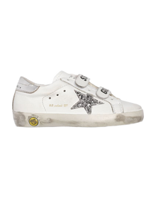 Kids | Sneakers Old School White Leather-Silver Glitter