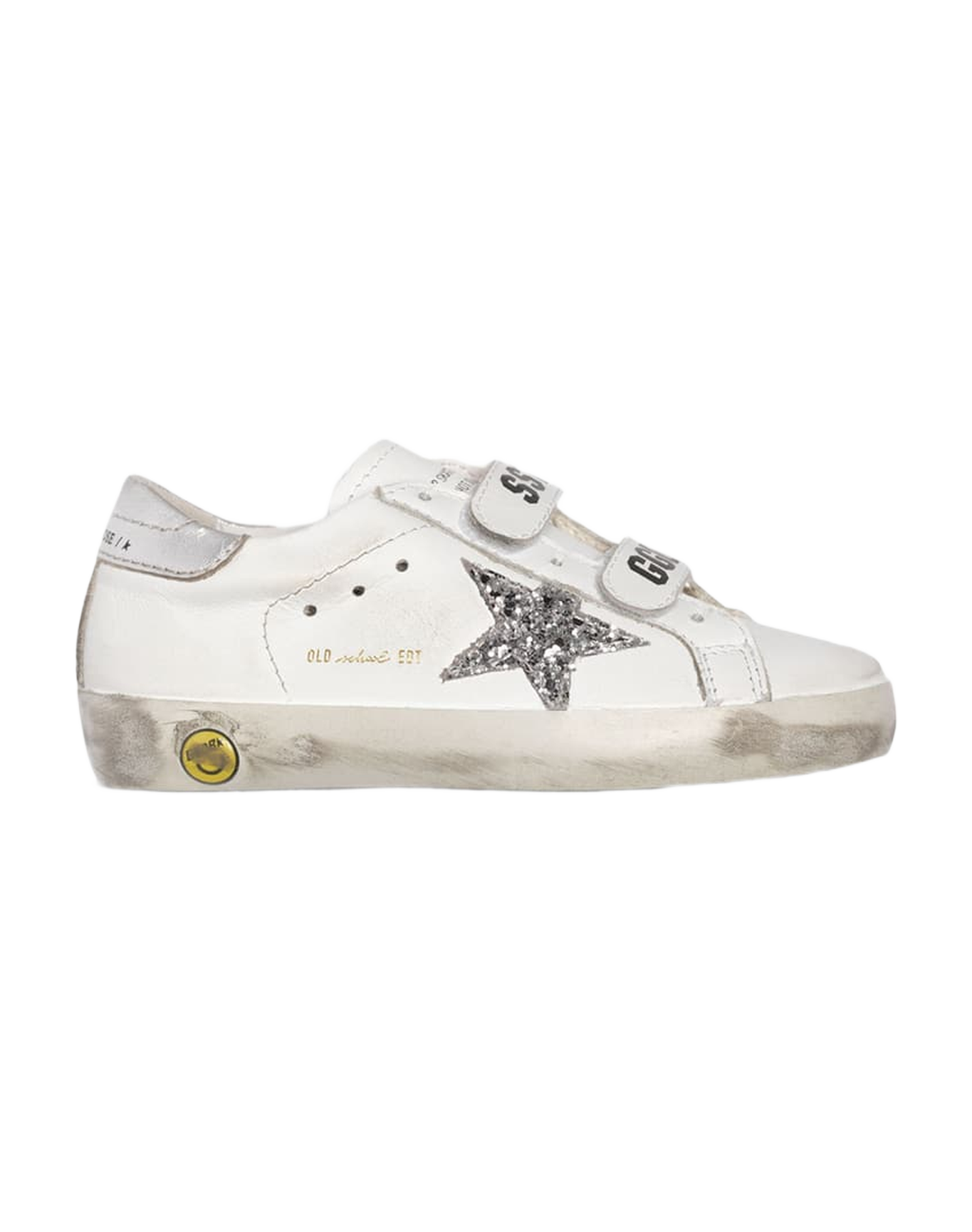 Kids | Sneakers Old School White Leather-Silver Glitter