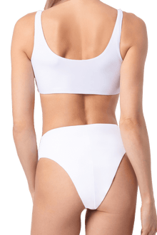 Kiss Hand - Beaded Embellished Bikini Top - White - Self - Adore