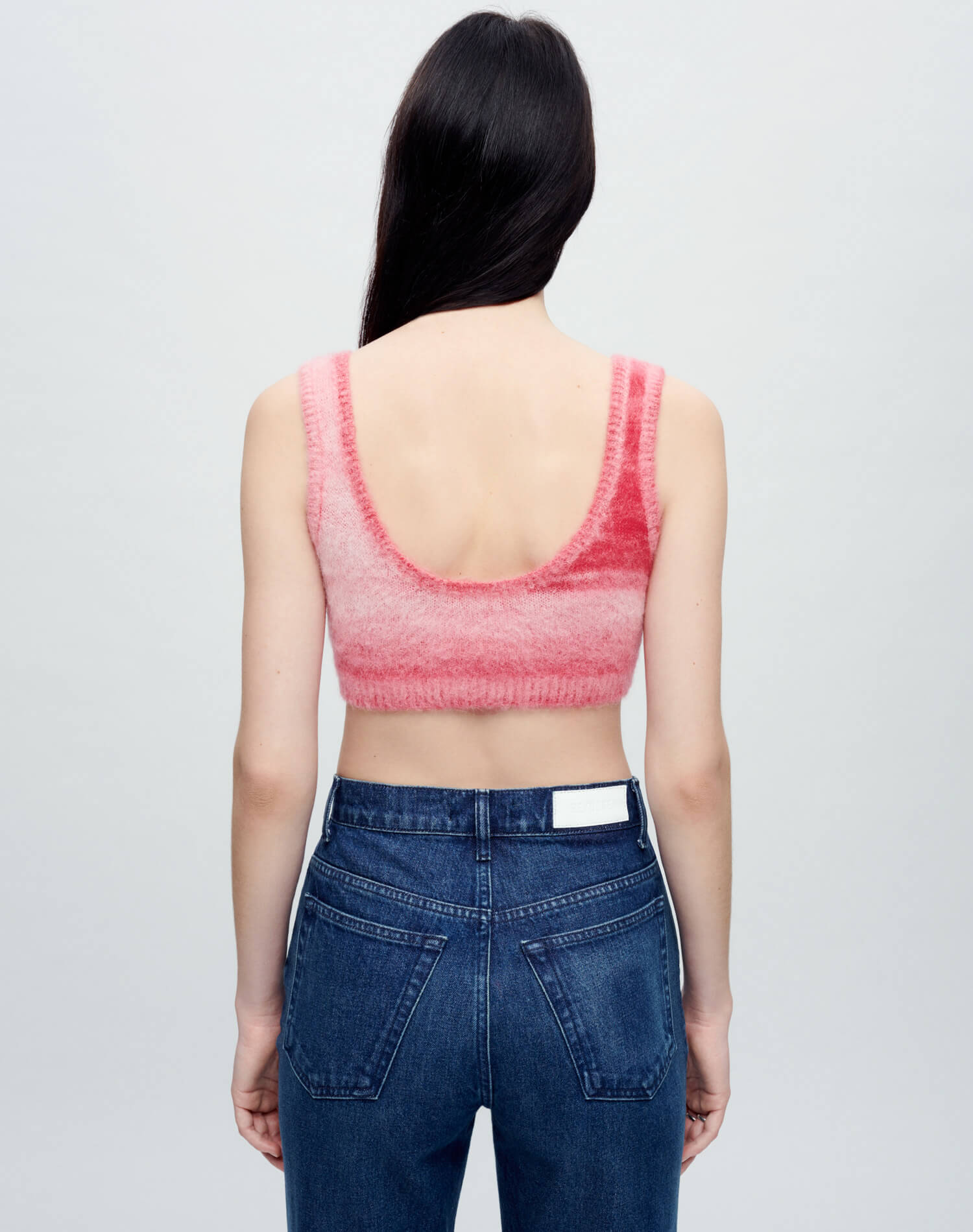 Button Front Bra Top | Red Space Dye