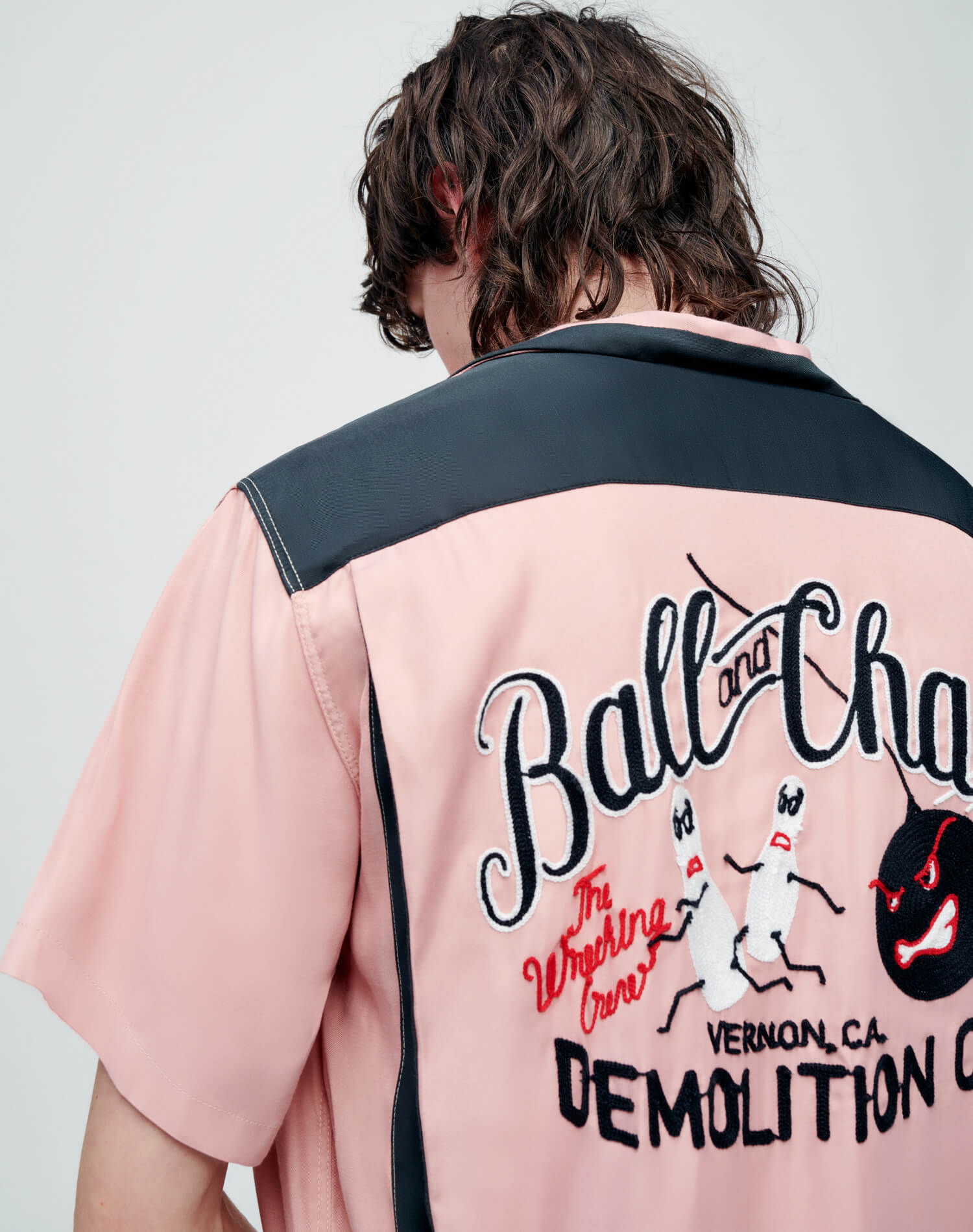 Mens | Striker Bowling Shirt | Pink/Black