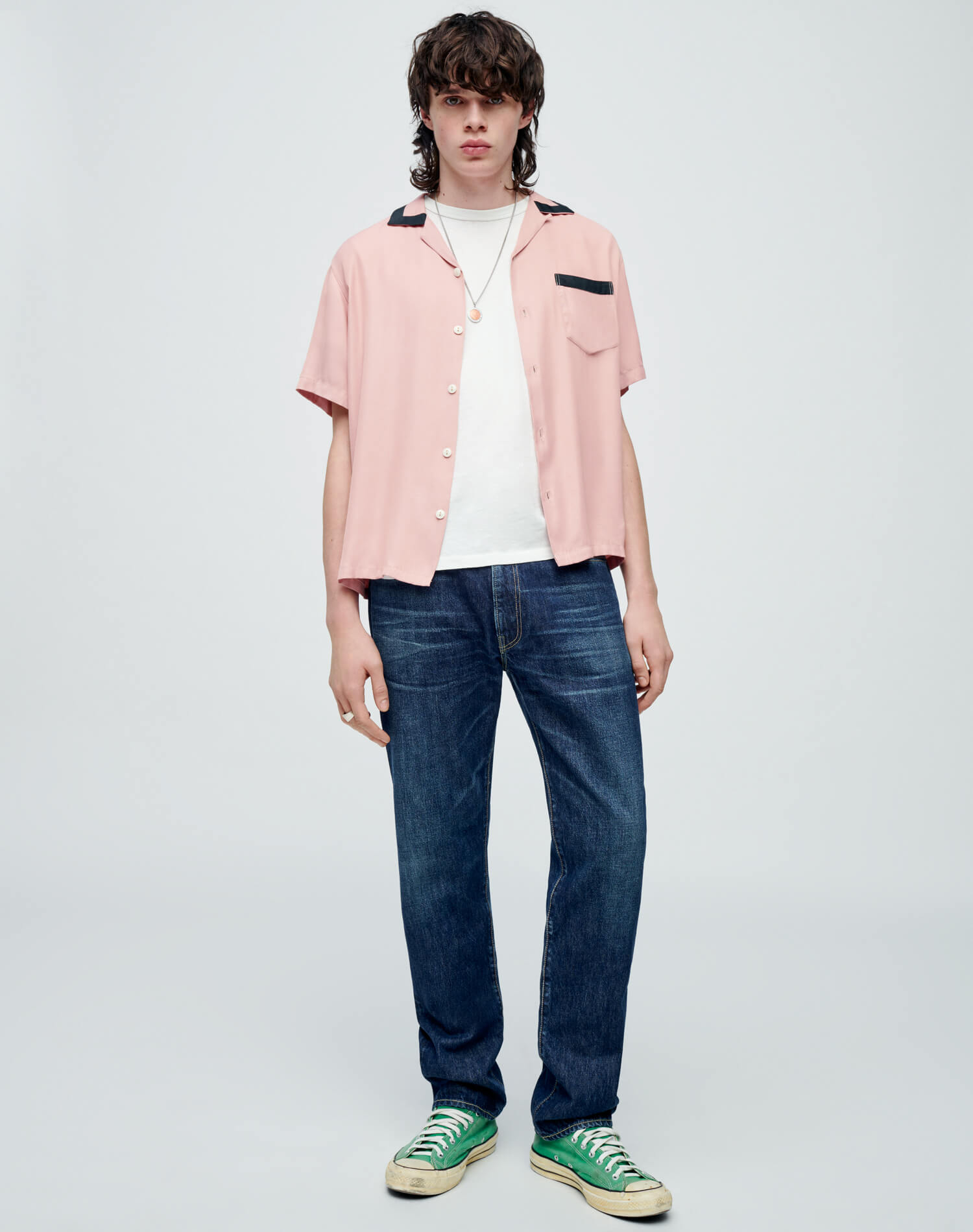 Mens | Striker Bowling Shirt | Pink/Black