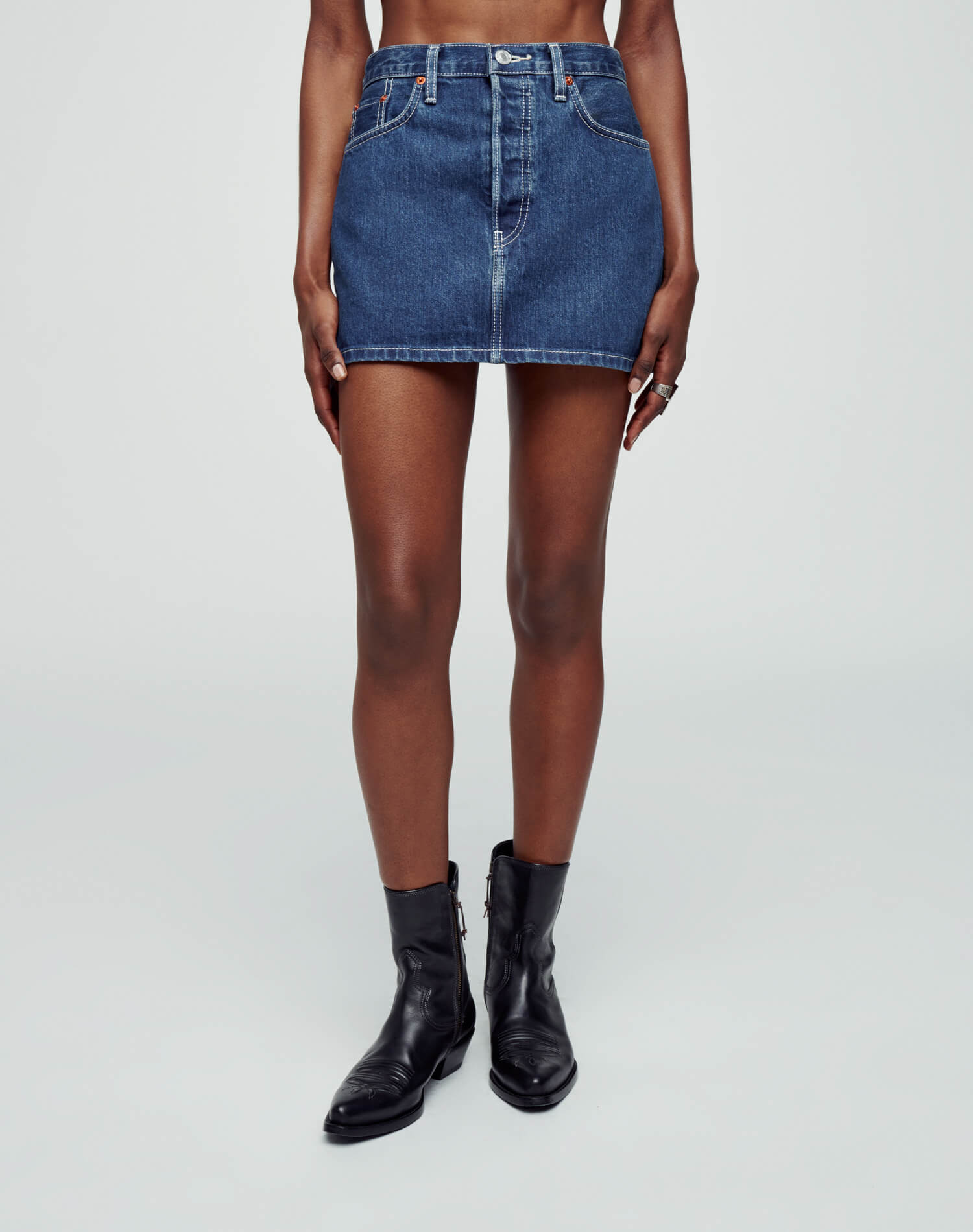 90s Mini Skirt | Iron Blue