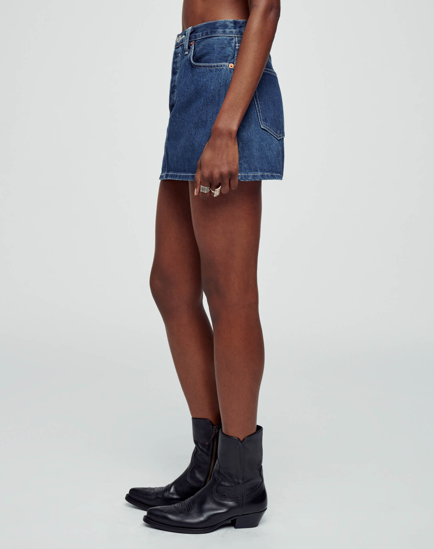 90s Mini Skirt | Iron Blue