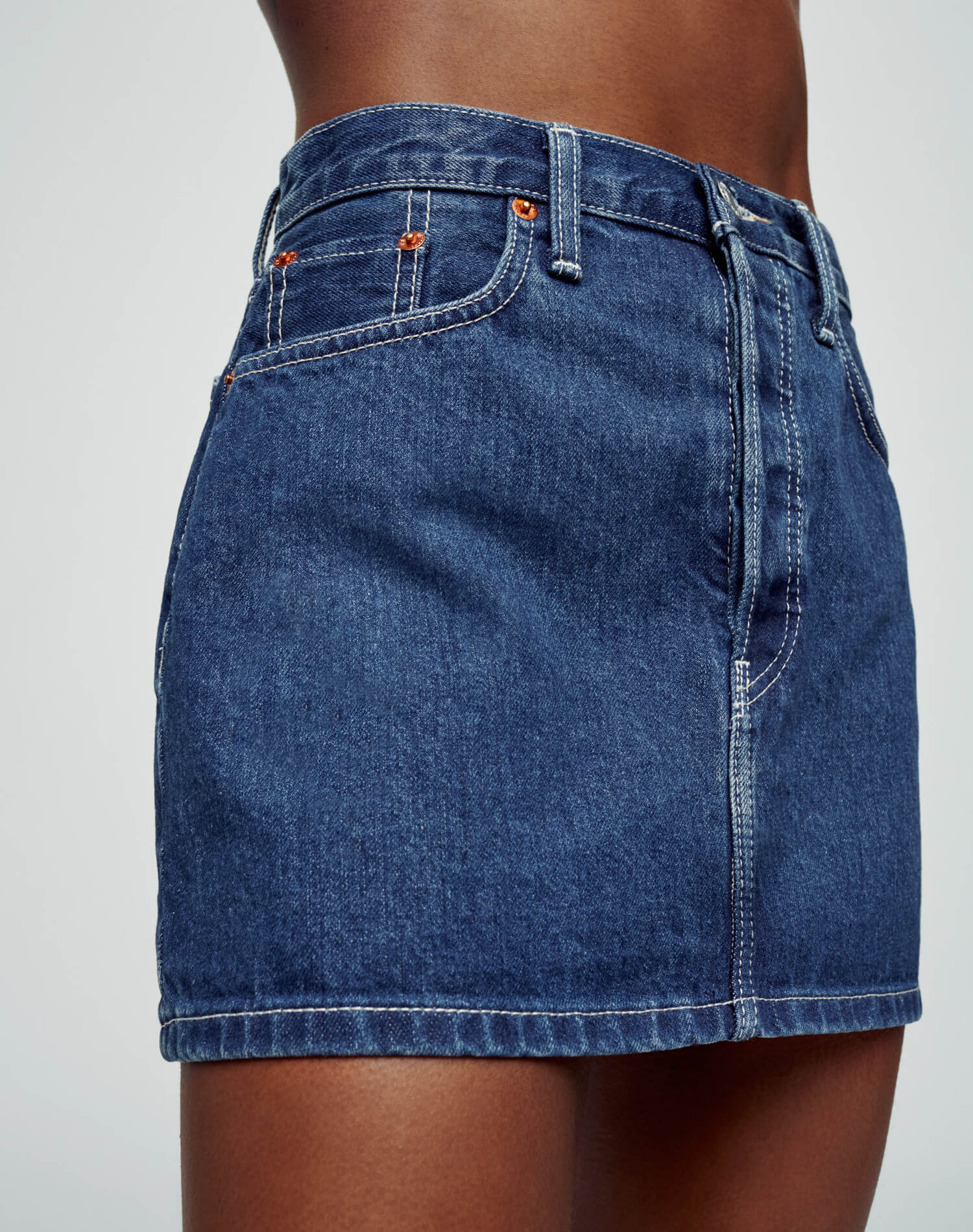 90s Mini Skirt | Iron Blue