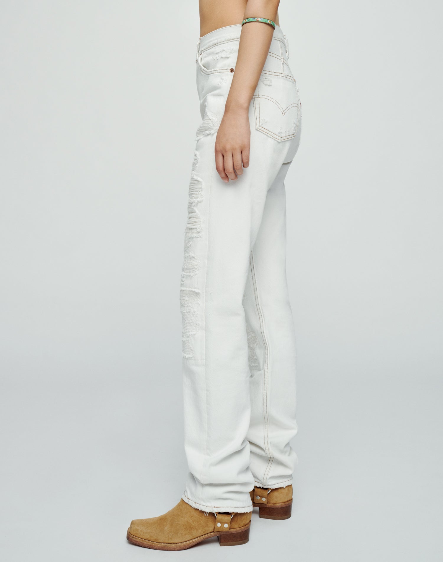 Womens | Upcycled Vintage | Levi's 90s RE/DONE Repair Jean | One-of-a-kind | White