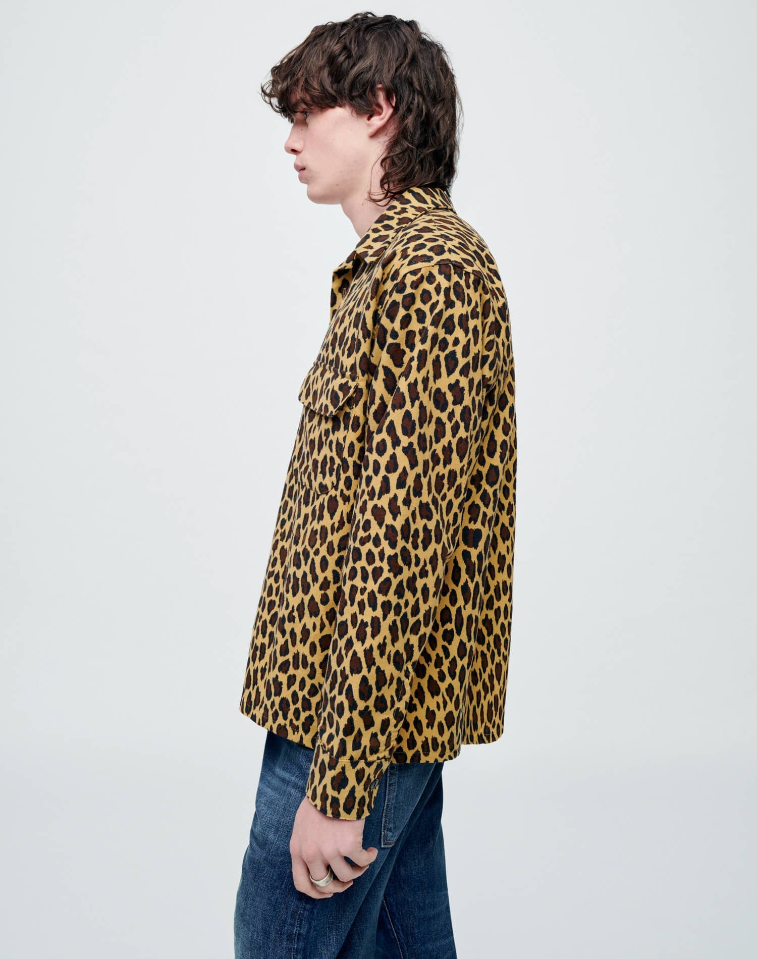 50s Straight Bottom Shirt | Leopard