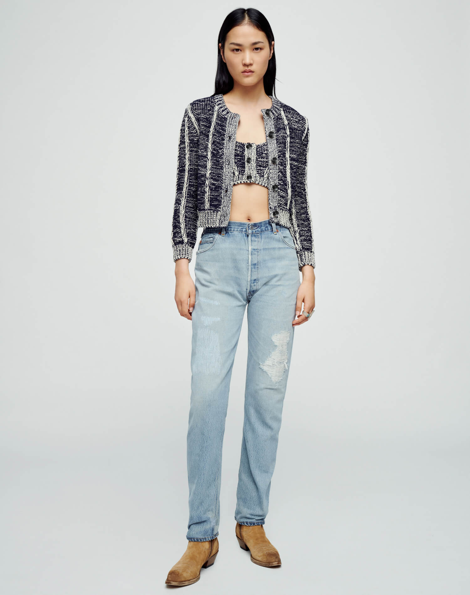 Womens | Upcycled Vintage | Levi's 70s Straight | One-of-a-Kind | Indigo Ass Rip