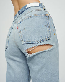 Womens | Upcycled Vintage | Levi's 70s Straight | One-of-a-Kind | Indigo Ass Rip