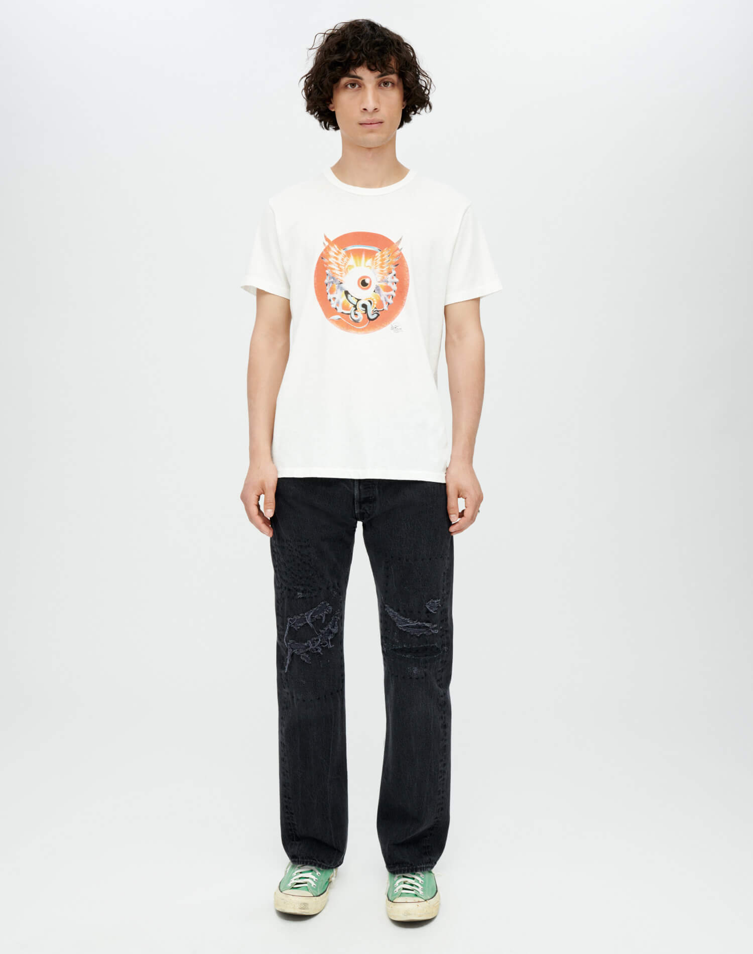 Mens | Classic "Eye Ball" Tee | Old White