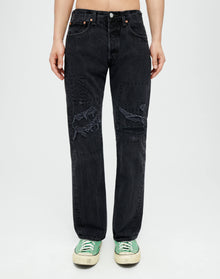 Mens |  Upcycled Vintage | Sashiko 501 | One-of-a-kind | Vintage Black