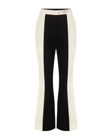 Lettini Crop Flare Pant | Ivory & Black