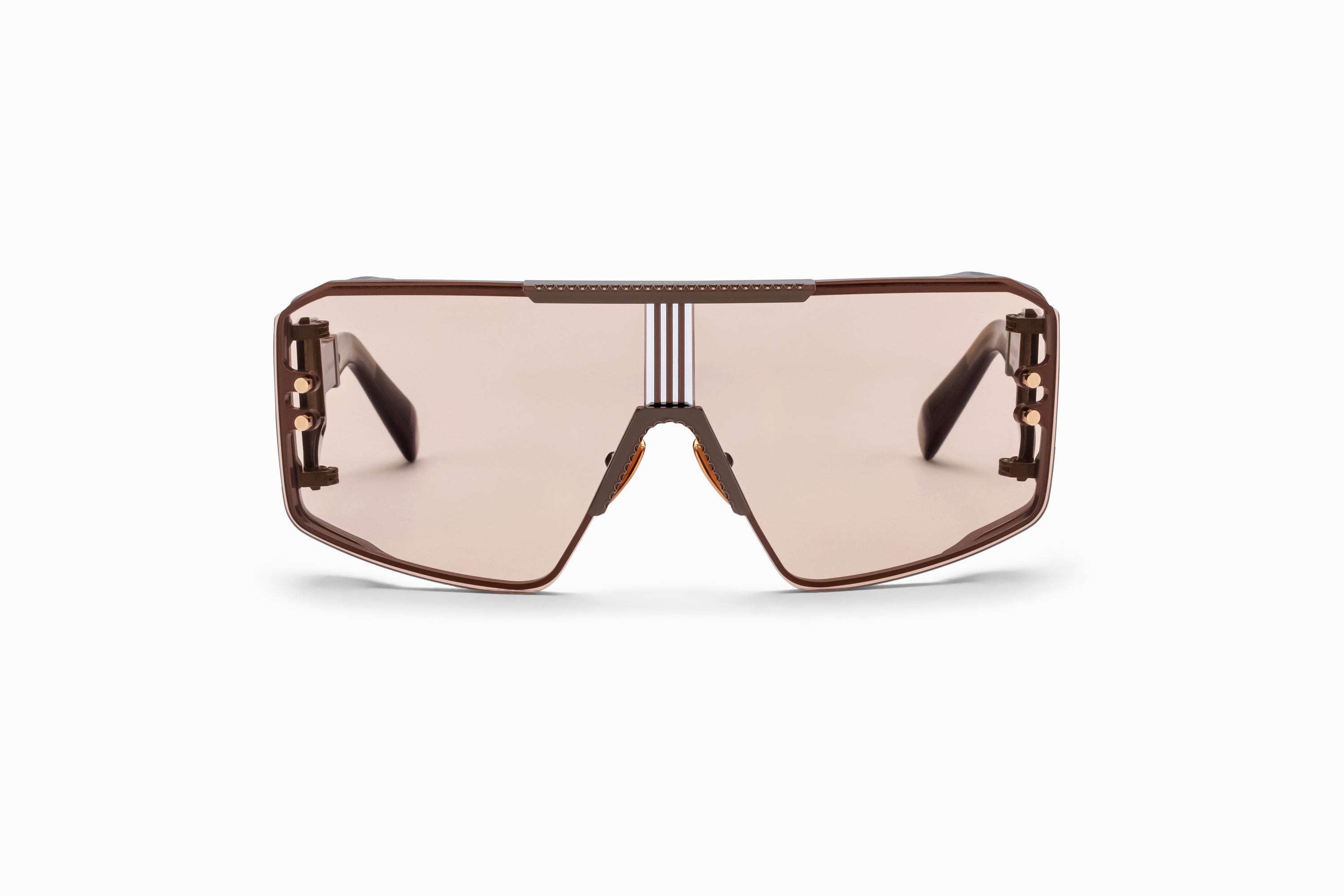 Unisex | Le Masque Sunglass | Brown - Crystal Brown - Side Lens w /PB Pattern | Medium Brown